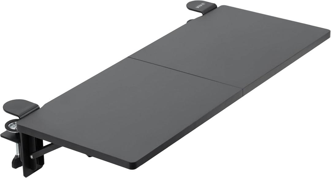 VIVO Clamp-on 30 x 12 inch Foldable Desk Extender, Wrist Support Arm Rest, Office Keyboard Tray, Side Table Extension Attachment, Black, DESK-EXT30