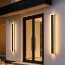 2-Pack Outdoor Modern Wall Lights, 3000K Exterior Lighting Fixture, 31.5in