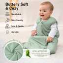Yoofoss Rayon Made from Bamboo Baby Sleep Sack 12-18 Months 1.0 Tog Baby Wearable Blanket, Super Soft Infant Toddler Sleeping Sack 2-Way Zipper