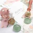 3 x YOLAKIS Initial J Wax Seal Stamp Olive Alphabet J Sealing Stamp and Eucalyptus Wax Stamp Brass Head Decorate Christmas Cards Envelope Gift Wrap Wedding Theme Party Invitation (J)