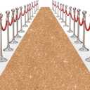Glitter Carpet Runner for Party 2.6 X 30 ft Glitter Non-Woven Fabric, Carpet Rug for Event, Aisle Runway Runner for Wedding Ceremony, Movie Theme Party Decorations (Glitter Gold, 2.6FTx30FT)