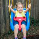 Little Tikes Snug 'n Secure Blue Swing with Adjustable Straps, 2-in-1 for Baby and Toddlers Ages 9 Months - 4 Years