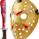 Landisun Mosqueda Cosplay Mask Machete Costume Halloween Horror Yellow 1