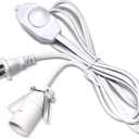 Salt Lamp Cord with Dimmer Control, Betus [Original Replacement] Power Cord with Dim Switch & Clip for All Himalayan Crystal Salt Lamps - UL Listed 6 Feet Long 110V US Standard (White)