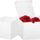 Bonfasvo Gift Boxes 30 Pack 4x4x4 inches White Fold Kraft Paper Boxes Bridesmaids Proposal Box Cupcake Boxes Easy Assemble Boxes with Lids for Wedding Birthday Party Christmas