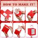 Motiskyy 48 Set Christmas Candy Apple Boxes with Hole Stick and Ribbons 4x4x4 Inch Caramel Apple Gift Cake Treat Boxes with Clear Window for Xmas Party(Christmas Color)