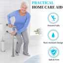 Toilet Support Rail 23.4X 28 Inch, Munzong Anti-Slip Satin Brushed Nickel Handicap Grab Bar for Bathroom, Stainless Steel Knurled Safety handrails with Leg for Elderly Disabled Pregnant-1.25Tube
