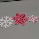 Wenqik 16 Pcs Winter Wooden Snowflake Decor Christmas Winter Snowflake Tabletop Decorations 3D Snow Table Signs Standing Centerpiece Xmas Tiered Tray Decorations for Party (White, Pink)