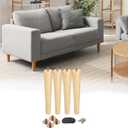 uxcell 4 Pack Furniture Legs, 12 Inch Round Wood Legs, Replacement Chair Feet for Couch Sofa Chair Bed Dresser Cabinet