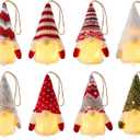 Gnome Christmas Ornaments, 8 Packs 5" Christmas Gnomes, Lighted Tree Ornaments, Bulk Gifts for Coworkers, Adorable Christmas Gnomes Decoration for Xmas Birthday Home Room Decor