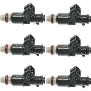 A-Premium 8 Holes Set of 6 Fuel Injectors Compatible with Honda Accord 2003-2007, Pilot 2005-2011, Odyssey 2005-2017, Ridgeline 2006-2014 & Acura MDX TL, V6 3.0L 3.5L, Replace# 16450-RCA-A01