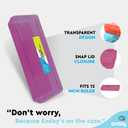 Enday Pencil Box Purple, Storage Organizer Utility Box, Multipurpose Long Ruler Length School Office Supplies Plastic Pencil Case for Kids & Adults