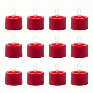 Pack of 12 Flameless LED Tealights Candle, Battery Operated LED Tealights Candles for Party,Events,Wedding use (Red), S1012R