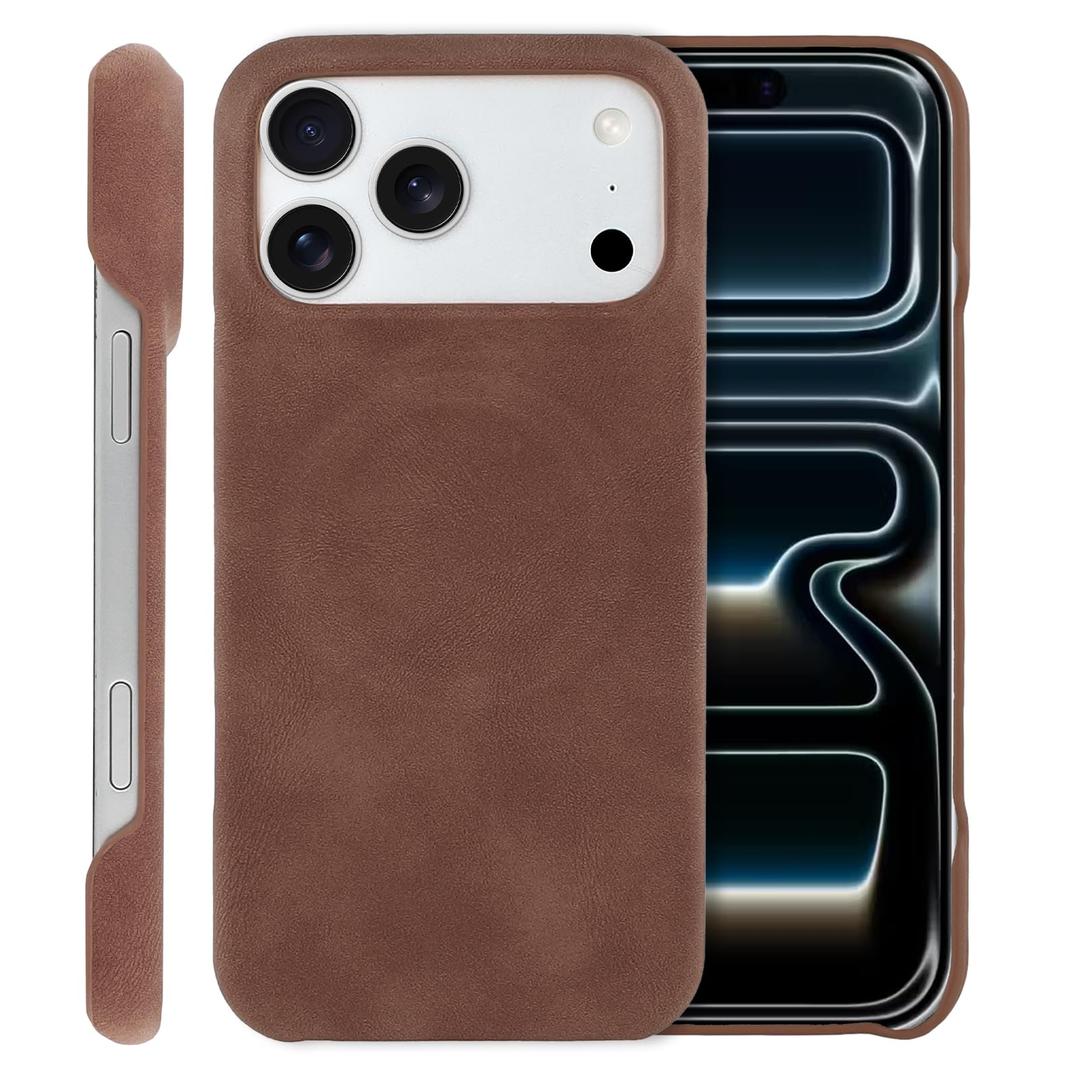 SOKAD Magnetic for iPhone 17 Pro Max Leather Case Frameless, Brown