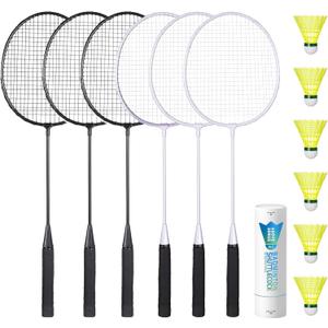 AboveGenius Badminton Rackets Set, Lightweight & Durable Badminton Set (Includes 6/12 Racquets, 6/12 Birdies), Outdoor Backyard & School Games for Adults, Teens, Families and Beginners
