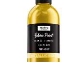 Nicpro Gold Fabric Paint, 8.45 oz (250 ml) Fabric Paint for Clothes Permanent, Clothing Paint for Valentines Decor, DIY T-shirts Jeans Crafts, Refresh Furniture Upholstery (2 pcs)