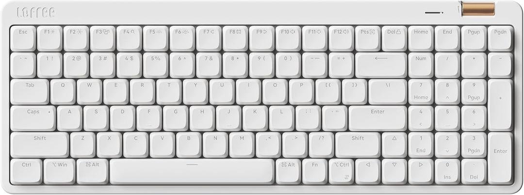 Flow Lite 100 Keys Low Profile Mechanical Keyboard, Swappable Rechargeable Wireless Keyboard with 2.4G Receiver, Bluetooth and Wired Connection for Windows, Mac/Spector Linear Switches (Off-White)
