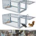 2 Packs Humane Rat Trap Outdoor, Wanqueen Humane Mouse Traps Indoor, Small Rodent Chipmunk Trap and Other Live Animal Cage Catch and Release