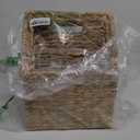 Set of 2 Hanging Storage Basket, Wicker Water Hyacinth Wall Hanging Basket with Handle for Mails, Files, Books, Plants or Accessories, Wall-Mounted Organizer for Bedroom, Kitchen, Office