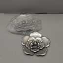 Metal Flower Wall Art Multiple Layer Decor for Indoor Outdoor Home Bedroom Living Room Office Garden Set of 3(Sliver)