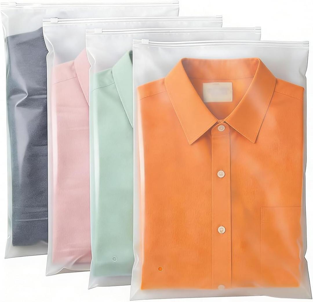 Zip Bags for Clothes 10x13 Inch, 100 Count Frosted Poly Zipper Bags, Resealable Small Zip Lock Bag for Clothes, Selling Packaging Underwear, Socks, Small Items (3.15mil, 2-7 LB)