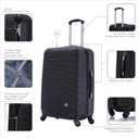 InUSA ROYAL 24-Inch Medium Hardside Spinner Luggage Lightweight Black
