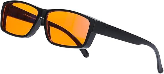 Fit over Blue Light Blocking Amber Gaming Glasses Anti Glare for Better Sleep for Screens, Games