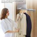 Supforce 14" Valet Rod for Closet Pull Out, Retractable Slide Out Valet Rod Closet Organization, Aluminum Valet Clothing Hanger Rods Perfect for Suits, Dresses & Freshly Pressed Clothes, White