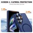 QSEVNSQ Strong Magnetic for Samsung Galaxy S25 Ultra Case with Screen Protector + Lens Protector, Fit for MagSafe,Mil-Grade Drop Protection, Seamless Stand, Translucent Blue