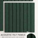 Bumusty Large Cork Board Alternative-48 x 36" Felt Bulletin Board Tiles, with 30 Pushpins, 70 Adhesive Tabs, Fine-Stripe 12-Pack, Cork Boards for Office Push Pin Board Felt Board-Pine Green