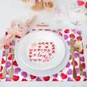 WRAPAHOLIC 50 Sheets Valentines Day Paper Place Mats - 11 x 17 Inch Disposable Placemat Love Heart Decorative Paper Table Mats for Dinner Table Setting Holiday Party Supplies