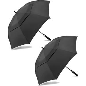 MRTLLOA Extra Large Golf Umbrella, 62 Inch Automatic Open Umbrella Double Canopy Vented Windproof, 210T Pongee Fabric Waterproof , Large Umbrellas for Rain Heavy Duty, Big Umbrella, Oversized