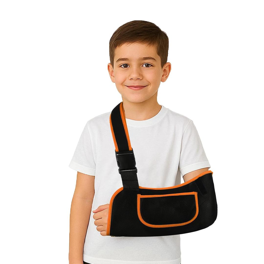 mosago kids arm sling, Lightweight & Breathable Medical Sling with Adjustable Shoulder Strap, Shoulder Mesh Immobilizer Slings for Elbow Injury/Torn Rotator Cuff/Wrist Injury/Surgery.Right or Left