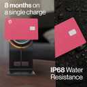 SPOTMINDERS Apple MFi Certified Credit Card Wallet Tracker PRO Pink (iOS Only) Gifts for Mom Works with Apple Find My Rechargeable Tracking Card for Her IP68 0.07in Slim Item Finder for Luggage Purse