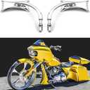 Motorcycle Mirrors Chrome, M10 Motorbike Rear View Mirror Side Accessories Irregular Shape Compatible with Harley Sportster Custom Iron 883 Road King Street Softail and Electra Glide
