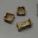 Skylety 12 Pieces Garden Furniture Ornaments Miniature Table and Chairs Set Village Micro Resin Bench Chair for Dollhouse Accessories Home Micro Landscape (Vintage Style)