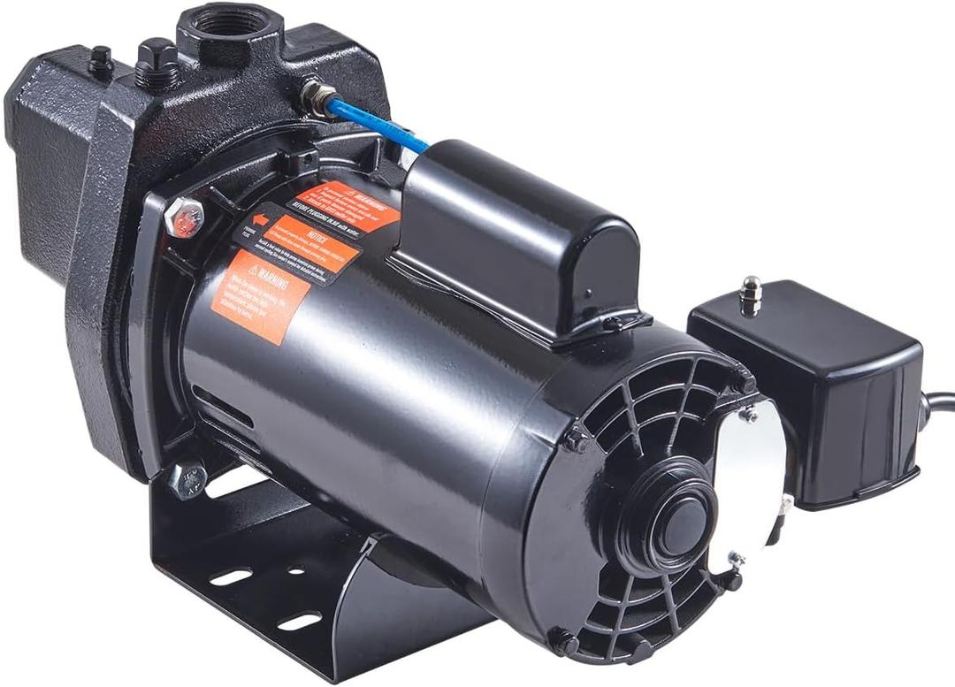 VEVOR 115/230 Volt Sprinkler Irrigation Pump, 1.5 HP, 66 GPM Shallow Well Jet Pump, Heavy-duty Cast Iron, 3450 RPM, 1 in NPT Outlet 1-1/4 in NPT Inlet, 20-40 PSI, for Lawn Sprinkler Irrigation System