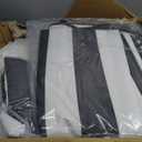 72''x 21''x 3'' Outdoor Chaise Lounge Cushions for Pool,Black Stripe,2Pcs