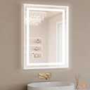 22"x30" LED Bathroom Mirror with Lights, Front & Backlit, Anti-Fog | Lighted Mirror with Aluminum Frame, Dimmable, 3 Color Temperature, CRI 90+, Touch Control with Memory