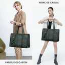 LOVEVOOK Laptop Bag for Women Vintage Leather Laptop Tote 17.3 inch Large Capacity Computer bag with Clutch Purse for Work