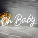 Oh Baby Neon Sign for Backdrop,16.5x6.7Baby Shower LED Neon Lights for Wall Decor,USB Powered Dimmable Light up Sign for Boy Girl Gender Reveal Birthday Kids Room Party Decoration