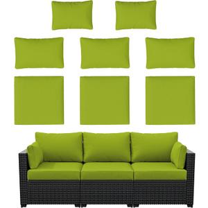 8p Outdoor Cushion Slipcovers Outdoor Patio Cushions Covers Replacement Waterproof with Zipper for 3-Seat Outdoor Rattan Sofa Patio Furniture Cushion Covers Grass Green, Covers Only