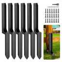 6 Pcs Fence Post Repair Kit,4×4/6x6 Fence Post Support,Heavy Duty Post Anchor Ground Spike with One-Piece Steel Anchor & Stakes for Repair Tilted, Broken Wood Fence Post