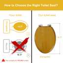 Angel Shield Elongated Wooden Toilet Seat Quiet Close(Oak)