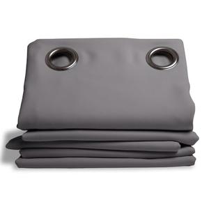 Gray Grommet Curtains 52"x46" – Modern Light-Filtering Window Panels (1 Pair)