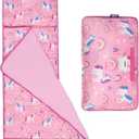 Wildkin Kids Velour Nap Mat  Soft, Cozy, Convenient for Daycare & Preschool  Rainbow Unicorns