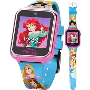Accutime Disney's Princess Kids' Touchscreen Interactive Smartwatch, Built in Selfie-Camera, Easy-to-Buckle Strap, Model: PN4258AZ