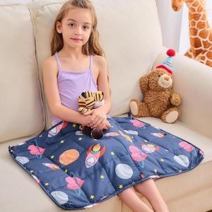 yescool Weighted Lap Pad 2 Pounds Weighted Lap Blanket, Space Plane Small Weighted Blanket, Weighted Throw Blanket Gifts for Travel Indoor Outdoor, 20"x30"