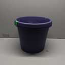 The HC Companies 24 Inch Prima Round Planter Pots with Drainage Holes and Rolled Rim, Lightweight UV-Resistant Plastic Outdoor Planters, 2-Pack Flower Pots for Garden & Home Decor, Twilight Blue