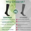 SONORAN Bamboo Viscose Compression Socks for Women & Men (6 Pairs) 20-30 mmHg Knee High Support for Nurses Travel Pregnant (Large-X-Large)